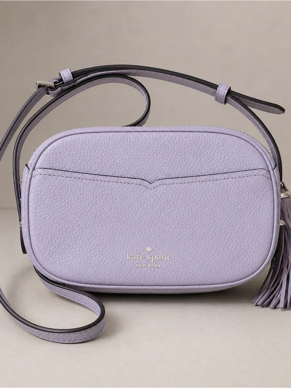 Kate Spade New York Kourtney Camera Bag Pebble Leather Lavender Crossbody EUC